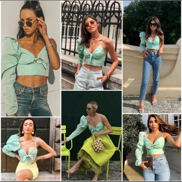 ZARA ONE SHOULDER CROP TOP - Picture 7 of 12